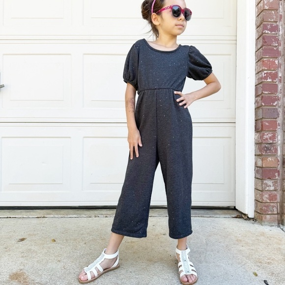 Old Navy Girls Sparkle Grey Jumpsuit  6/7 - Picture 2 of 7
